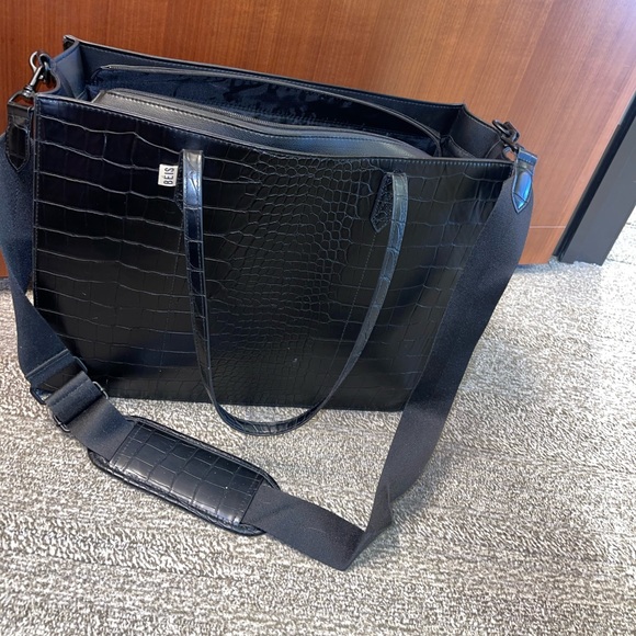 BEIS Handbags - Beis large work tote, black croc, gently used
